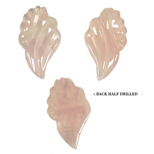 LEAF 20X35MM ROSE QUARTZ (2 PCS)